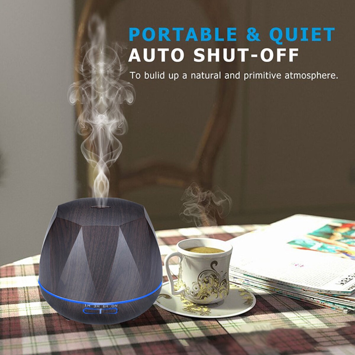 Diffuseur d'huiles essentielles, humidificateur d'arôme à 3 500ml de minuterie avec télécommande, adapté à la maison, à la chambre à coucher, au bureau