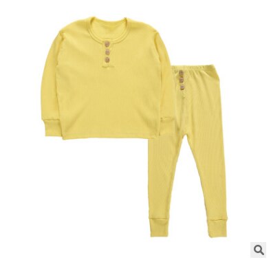 Europese en Amerikaanse kinderen home service en najaar ondergoed pyjama set: Yellow / 120