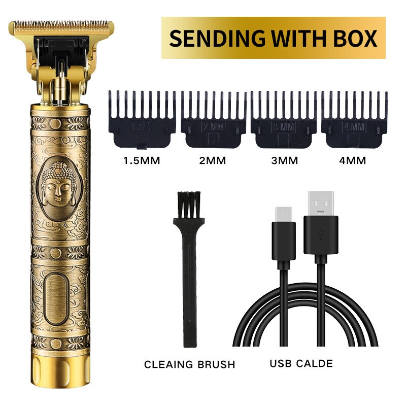 Tondeuse à cheveux pour hommes, rasoir à 0mm, barbier , Machine Rechargeable pour couper la barbe: WHITE