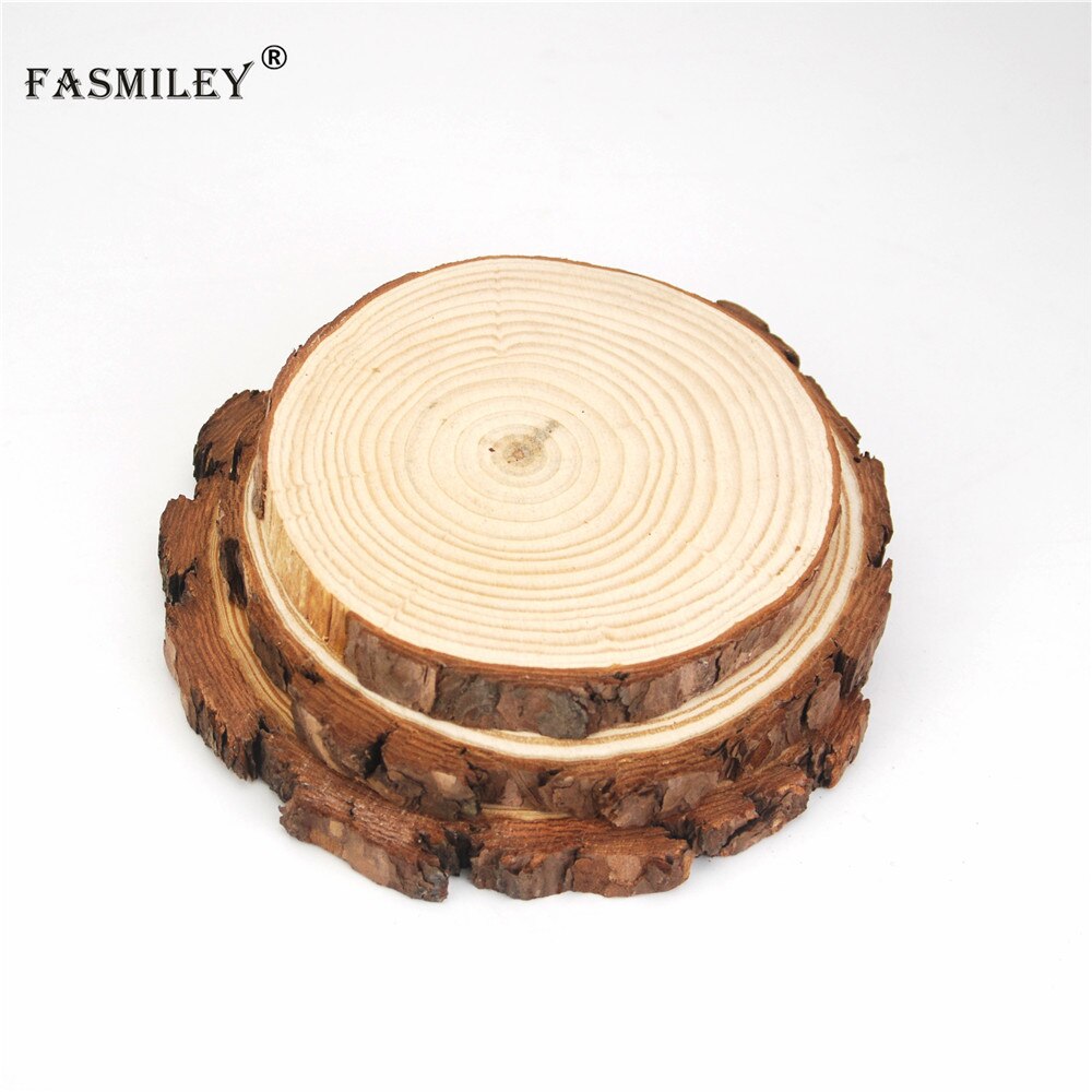 Rodajas de madera redondas naturales grandes círculos discos de corteza de árbol manualidades decoración de pintura de de boda 12-18cm 1 Uds wd03