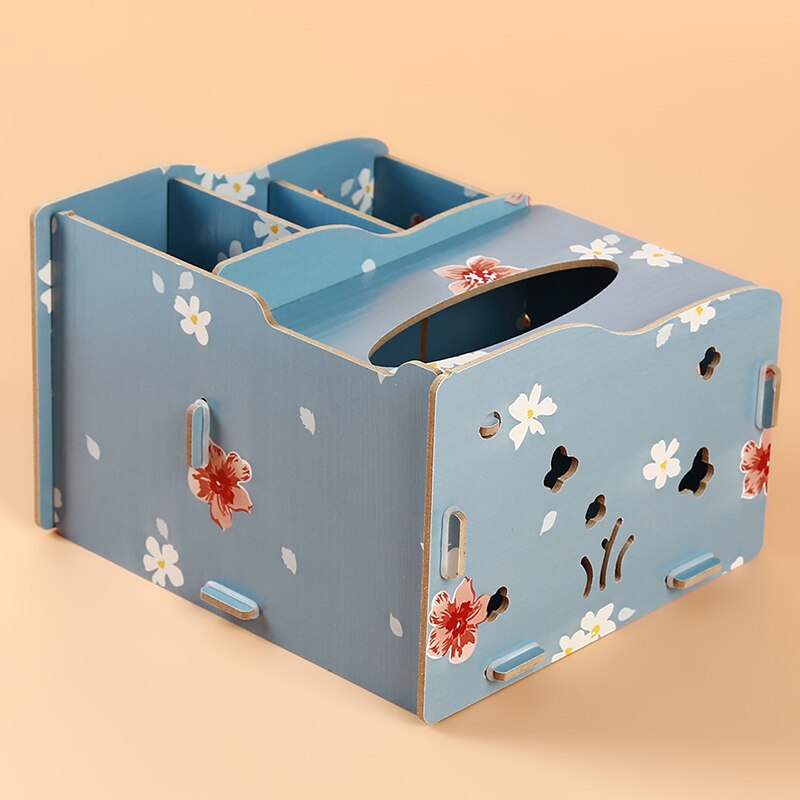 DIY Tissue Box Cover Wood Napkin Holder Tissue Dispenser Living Room Desktop Debris Organizer Phone Remote Control Storage Box