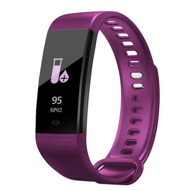 Smart Polsband Bloed Oximeter Zuurstof Monitor Hartslag Slaap Monitoring Band Armband Sport Fitness Tracker Horloges: purple