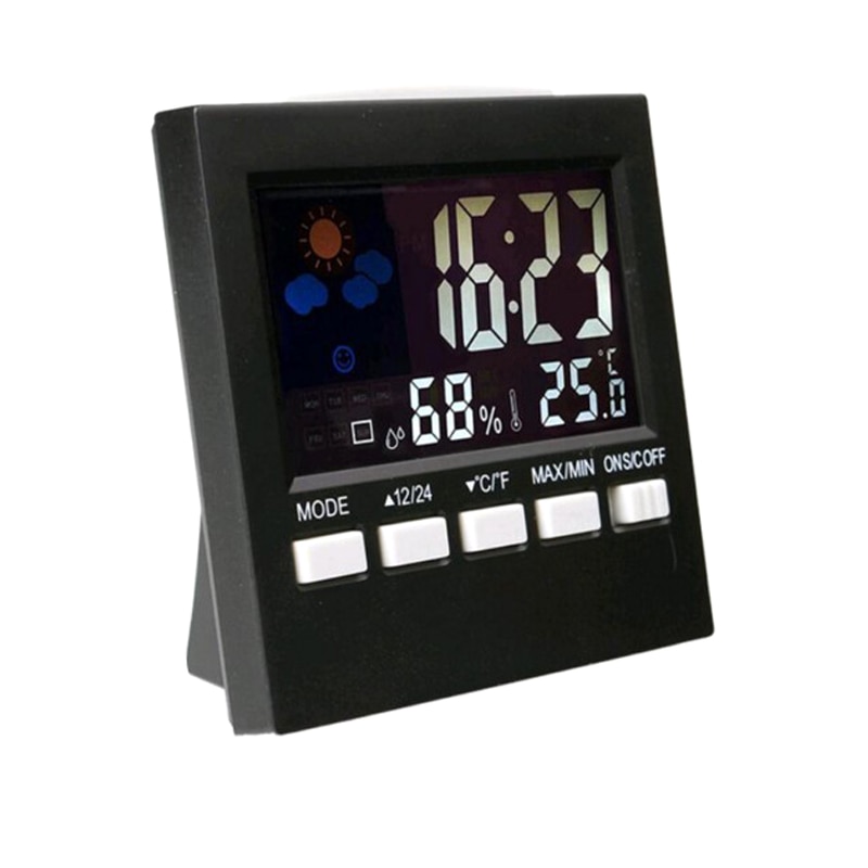 LCD Screen Temperature Clock Radio Sunrise Home Electronic LED Wall Digital Weather Desk Alarm Clock NOV99