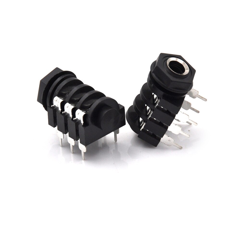 5PCS 6.35mm/6.35 Stereo Audio Microphone Female socket/Jack Connector 6P/6PIN