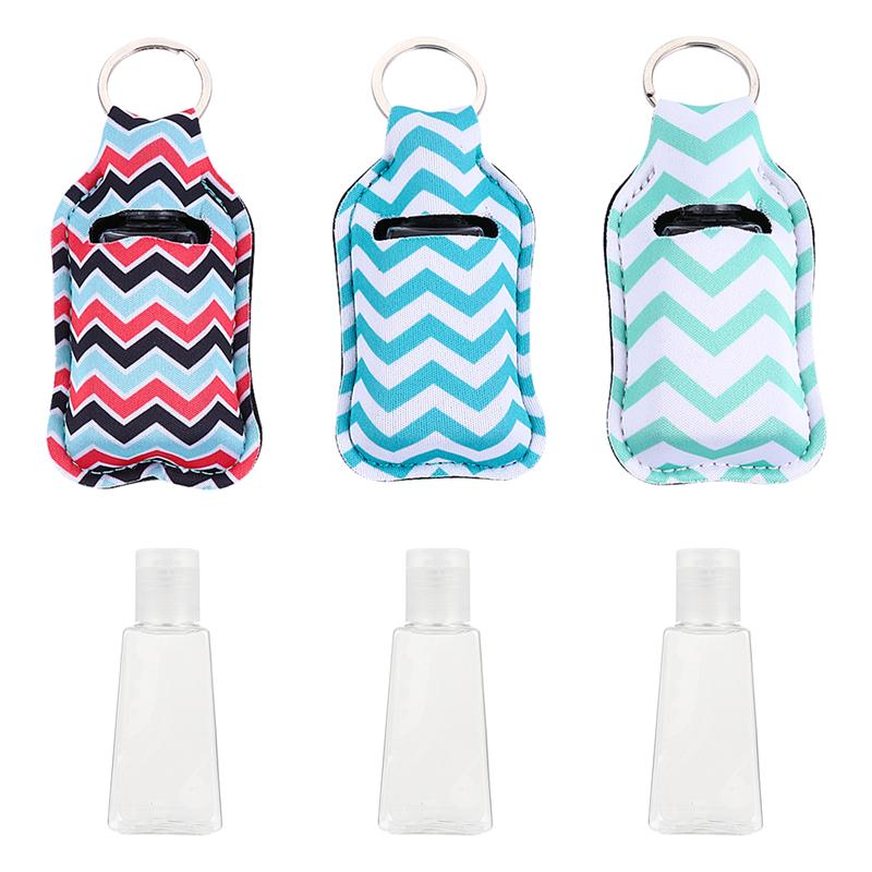 3pcs 30ml Hand Sanitizer Bottle Hanging Protective Cover Storage Case Portable Travel Disinfect Gel Bottles Refillable Bottles: Pattern 4