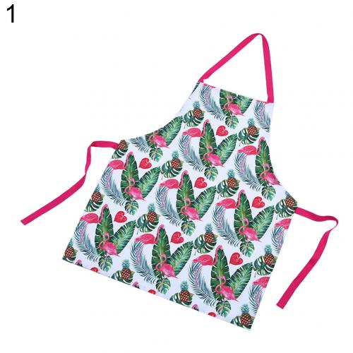 Stofbestendig Flamingo Bloemenprint Mouwloze Cafe Overkleding Keukenschort: 1