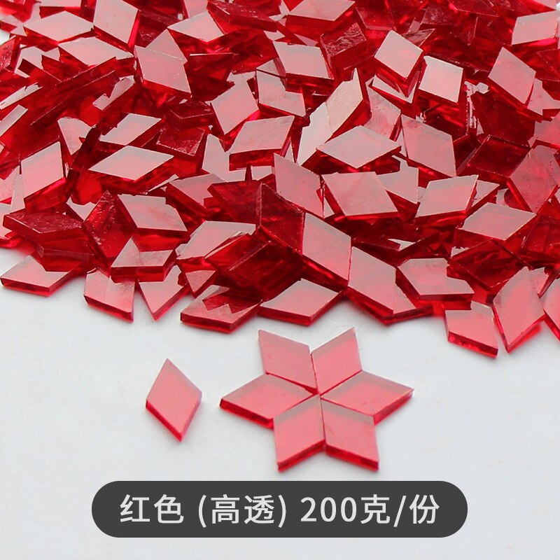 200G Diamant Vormige Glazen Mozaïek Tegels Stukken Ruit Diy Craft Accessoires Mozaïek Maken Materiaal Handgemaakte Kandelaar Lampen: f