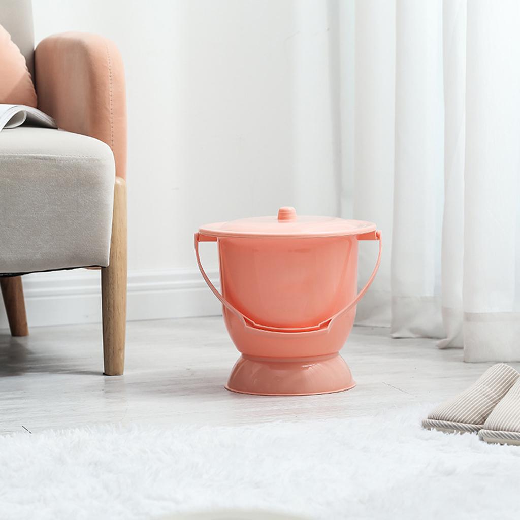 Mini Pot à uriner avec couvercle, portable, anti-éclaboussures, pour chambre à coucher, pour enfant, adulte, femme enceinte: 21x23cm Orange