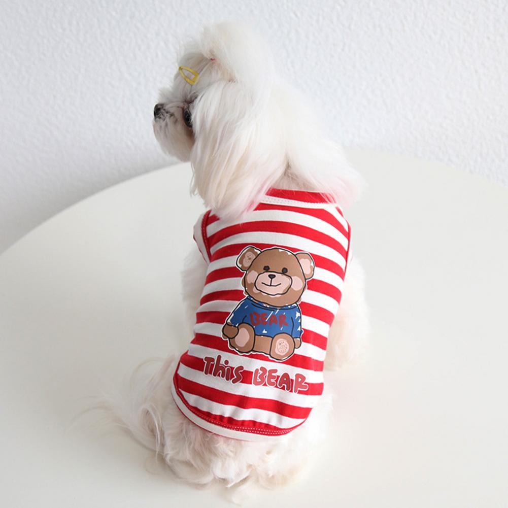 Nuttig Hond Mouwloos Shirt Voorkomen Benauwdheid Dierbenodigdheden Huisdier T-shirt Hond Shirt Gestreepte Patroon Voor Home Hond Vest