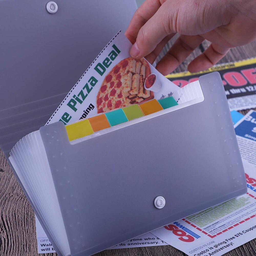 PP A6 File Folder Document Bag Receipt File Expanding Wallet Bill Folder 13 Pockets Tickets Card Holder Office Supplies