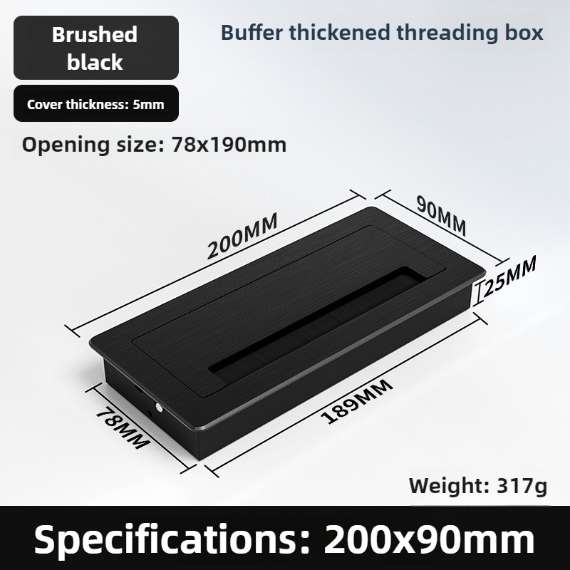 1 ST aluminium rechthoekige bureau kabeldoorvoertules draadgat deksel Kabeluitlaat Poort Oppervlak tafel kabel gat Meubelbeslag: Ivoor