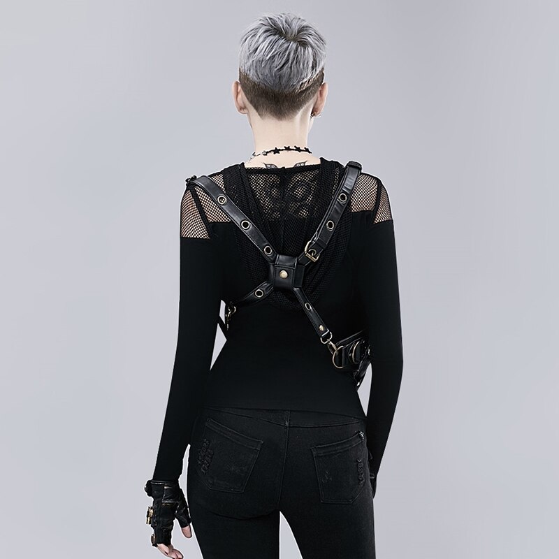 YoReAi Women Waist Bag Retro Gothic Fanny Packs Motorcycle Hip Leg Pack Steam Punk Holster Men PU Leather Crossbody Bags