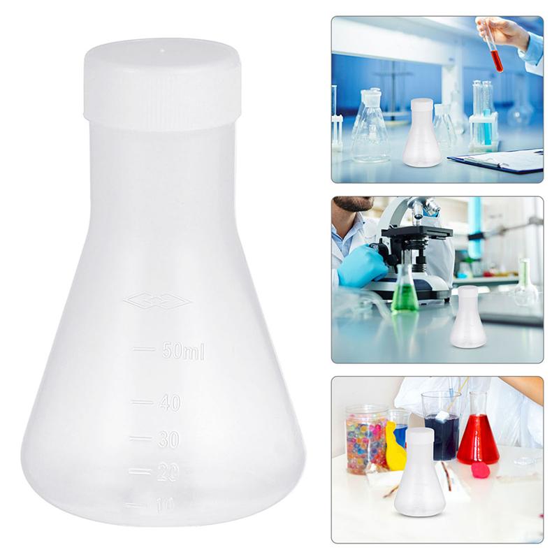 10pcs Durable Practical Portable Erlenmeyer Flask Conical Flask for School Indoor Laboratory