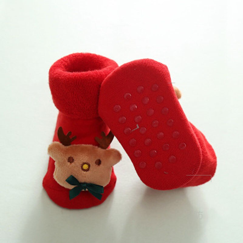 Kerstcadeau Sokken Thema Kinderen Pasgeboren Katoen Cartoon Sokken Winter Kids Baby Baby Anti-Slip Kinderen Unisex Sokken