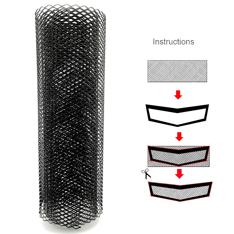 40&quot;x13&quot; Black Aluminium Grille Net Car Front Intake Bumper Fender Hood Vent Mesh Grill Mesh 12x6mm