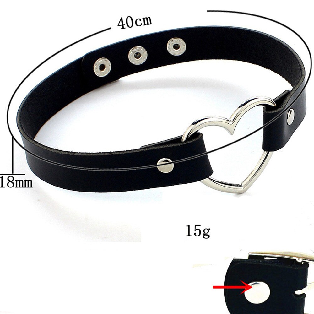 1 Stück Choker Halskette Punk Leder Hals Kette Kragen Herz Liebe Schmuck Weibliche Hals Schlüsselbein Kette Schmuck