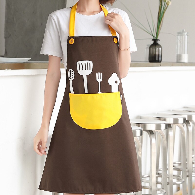 PE Waterdichte Schort Voor Vrouwen/Mannen Keukenschort Voor Bakken Overgooier Met Zakken Chef Schort Cafe Thuis Servies konijn Bib: style4
