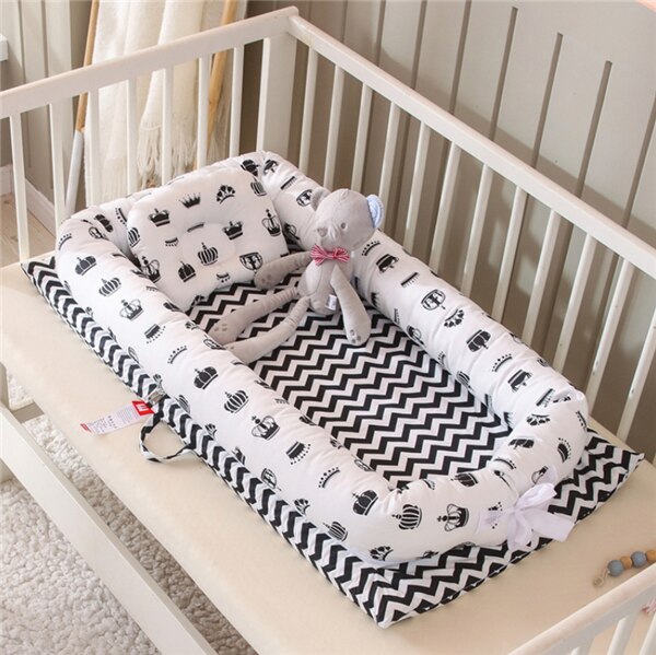 Portable Baby Bionic Bed Cotton Cradle Baby Bassinet Bumper Folding Sleep Nest for Toddler Newborn Play Mat Travel Bed: Pink