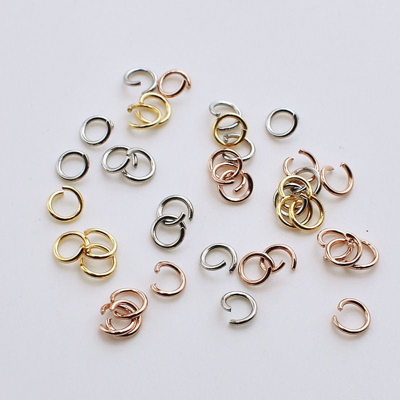 200 teile/los Edelstahl Open Jump Ringe 3/4/5/6mm Gold Rose Gold Rhodium Split ringe Anschlüsse für DIY Schmuck Machen