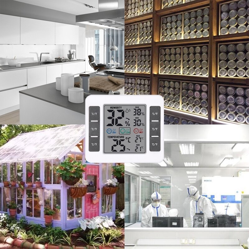 LCD Electronic Digital Wall Temperature Thermometer Hygrometer Humidity Meter Monitor Home Greenhouse Weather Station