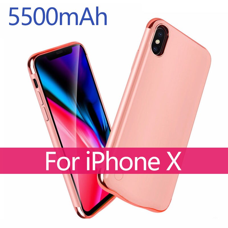 3500 Ultra Thin Phone Battery Charger Case For iPhone 6 7 8 X 4000mAh Power Bank Battery Charging Case For iphone 6 6s 7 8 plus: ROSY For Iphone X