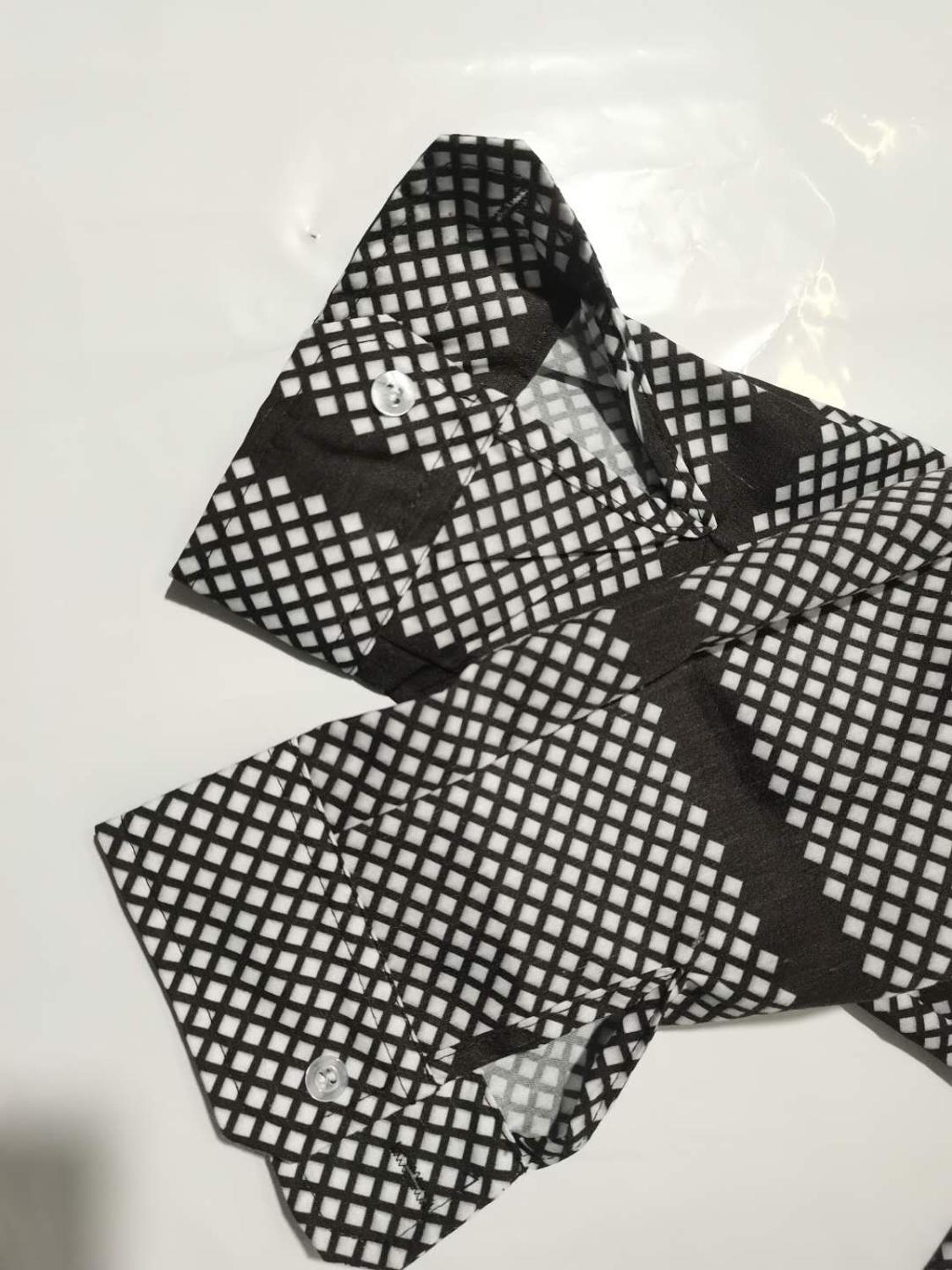 Mens Long Sleeve Shirts Printed Paid Shirt Button Smart Formal Plain Dress Top Casual Slim Fit Men's Clothing