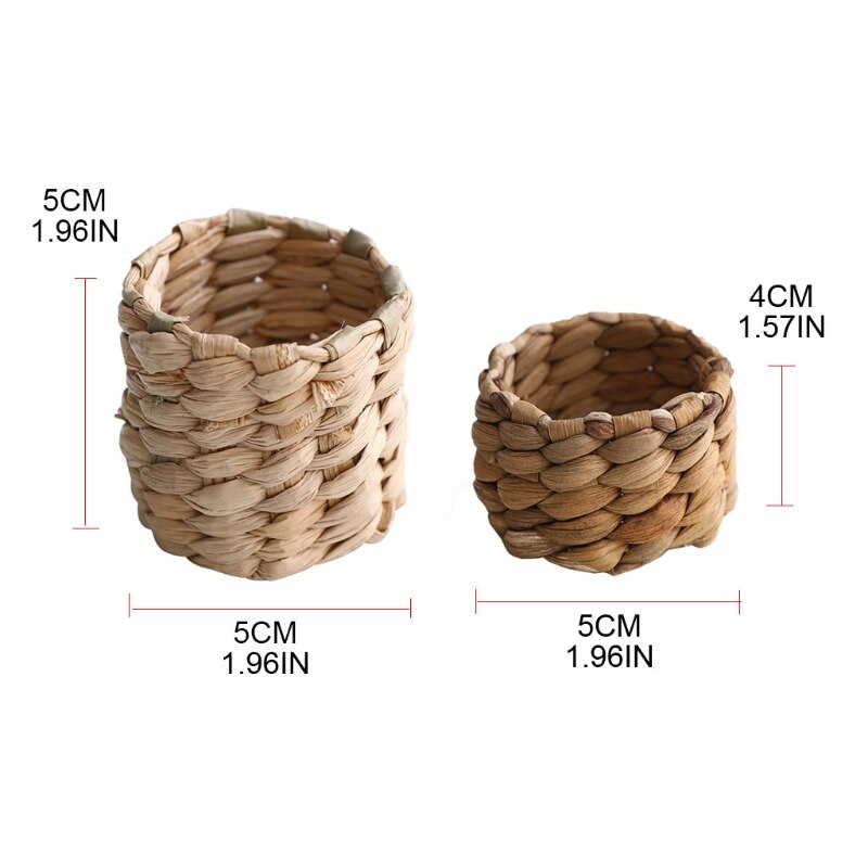 Rustieke Geweven Servet Ring Handgemaakte Natuurlijke Lisdodde Cucurbita Servet Gesp Houder Voor Diner Tafel Decoratie