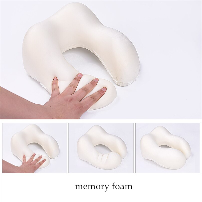1PC en Mousse à Mémoire De Forme En Forme de U Cou Oreillers Doux Rebond Espace Oreiller De Voyage Solide Cervicale Soins Literie