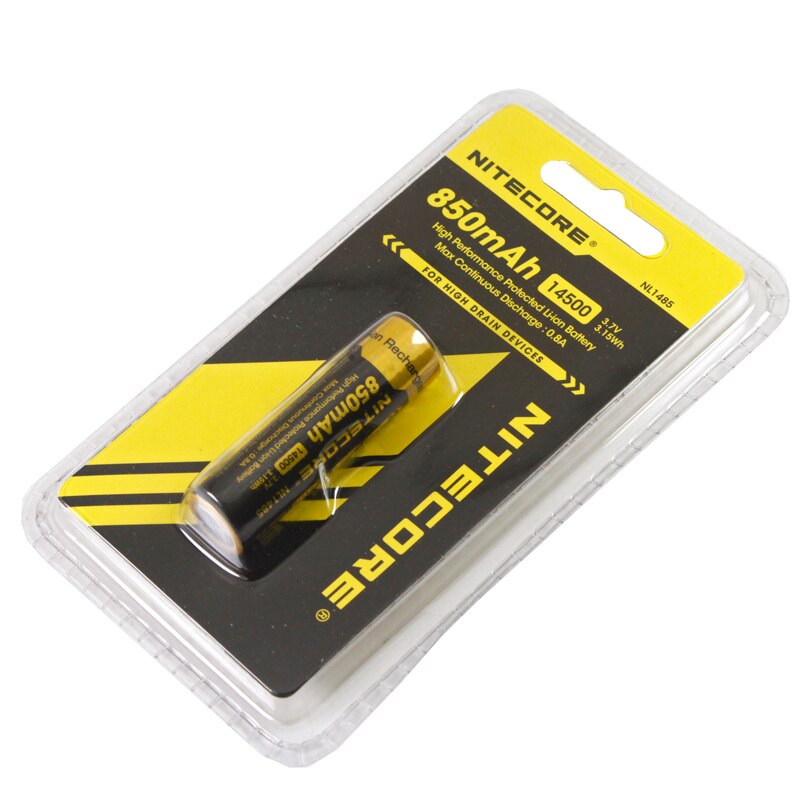 NITECORE NL147/NL1485 High-Performance 850mAh Li-ion Rechargerable 14500 Battery For Hight Drain Devices