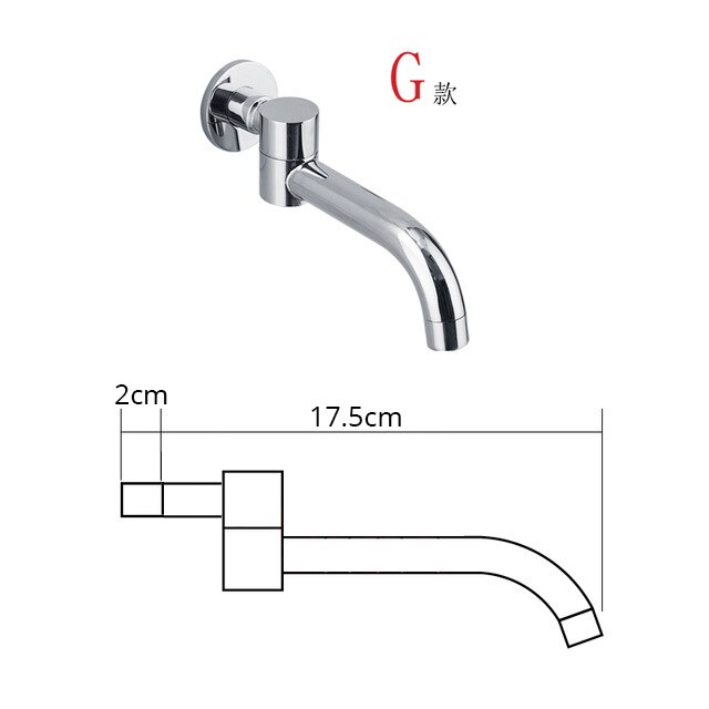 BECOLA – bec de robinet mural en laiton chromé/noir, bec carré et rond, accessoires de robinet de douche cascade: G