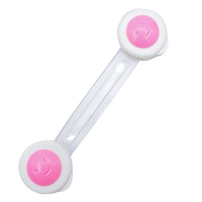 Serrure d'armoire de sécurité pour enfants, 5 pièces, Protection pour bébé, verrouillage de porte d'armoire en plastique: Smiling face Pink