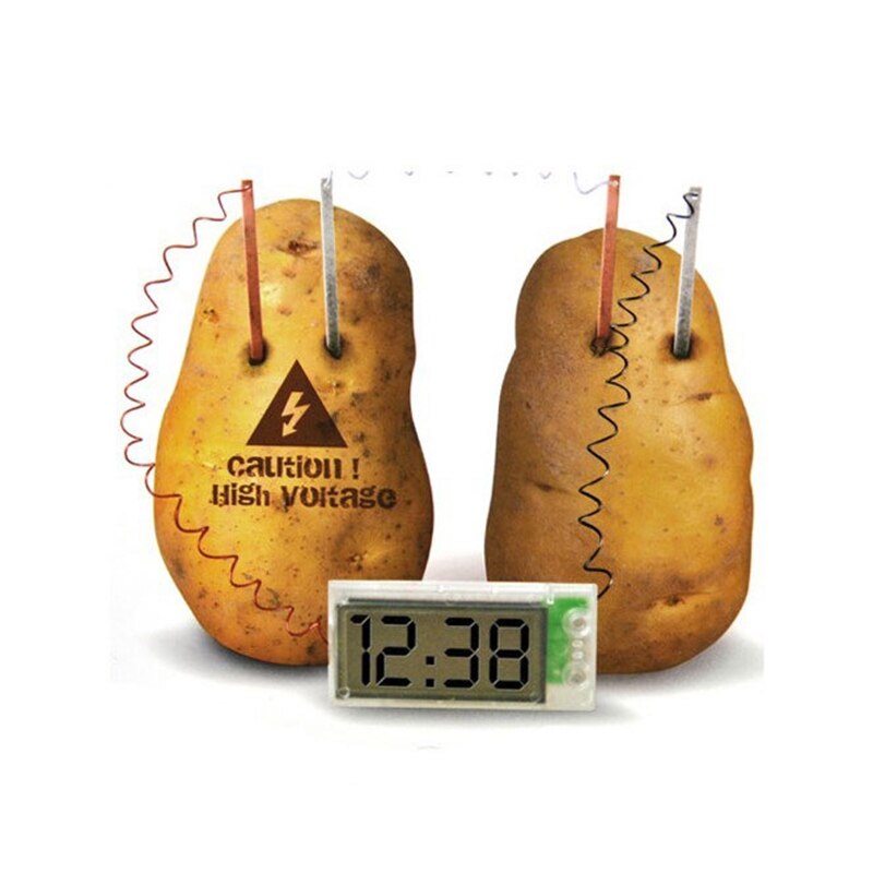 Potato Clock Novel Green Science Project Experiment Kit Lab Home School Toy Power Generation Alarm Clock Funny Educational