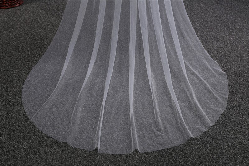 WAJY Neue Einfache Tüll Hochzeit Schleier 200cm Single Schicht Kapelle Länge Braut Schleier