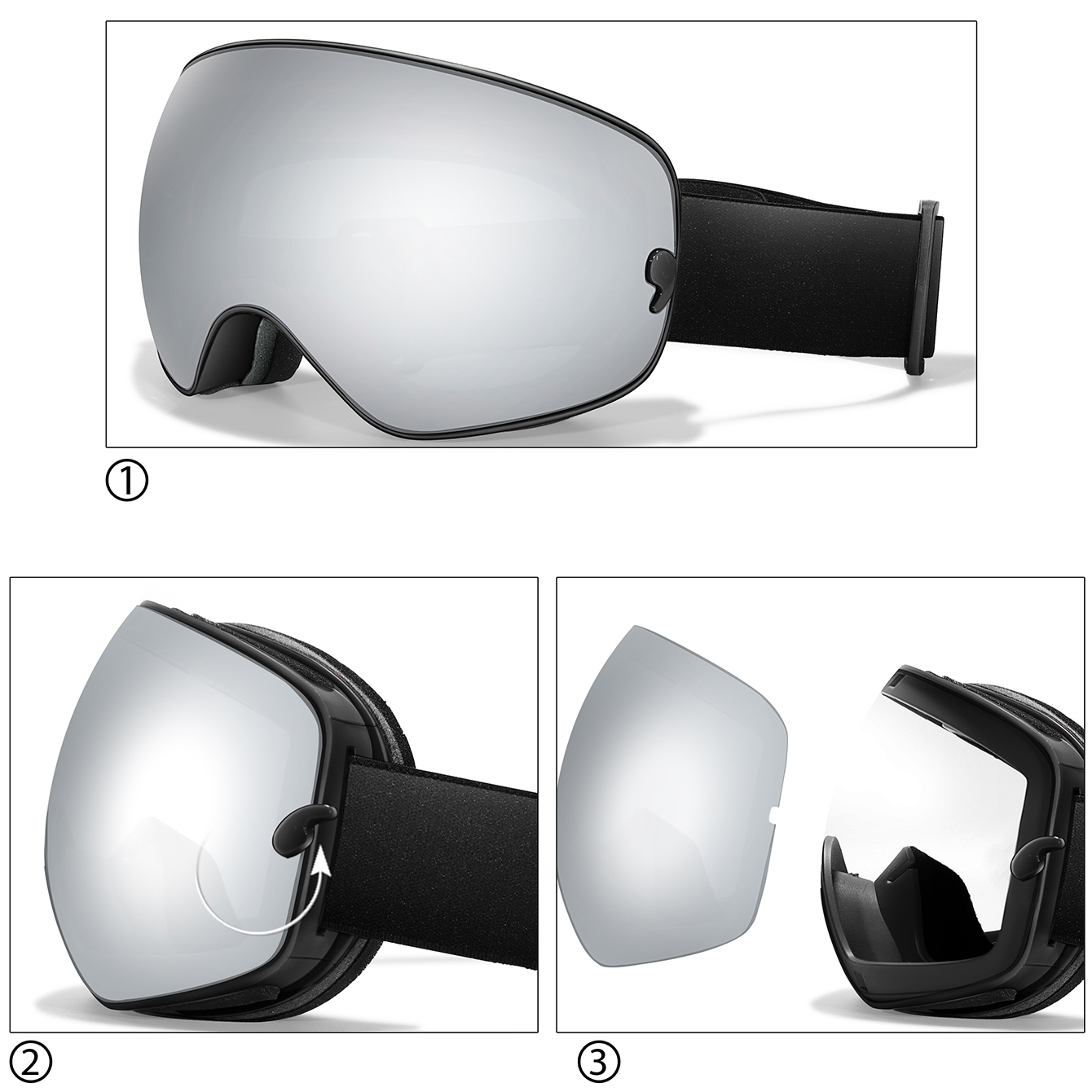 Winter Outdoor SKI Goggles Men And Women Teen, Free Optical Frame and Bag, UV400 Anti-Fog Snowboard Eyewear, Charistmas