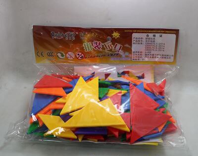 100PCS Plastic Tangram Learning Resources Classpack Tangrams Travel Tangram Puzzles Game Tangrams Jigsaw Shapes Dissection Toys: Default Title