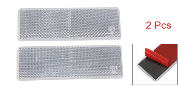UXCELL 2Pcs White Plastic Reflective Plate Adhesive Reflector 145Mm X 50Mm For Car