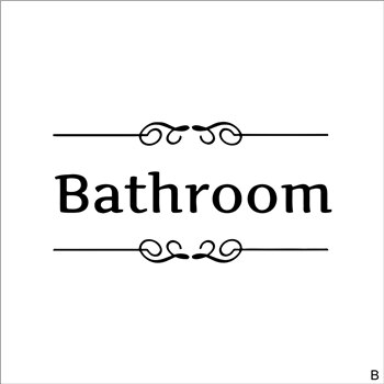 Product] Tekst Muurstickers Wc Badkamer Deur Vinyl Klassieke Zwart Wit Decorationl Art Stickers: 3115-B