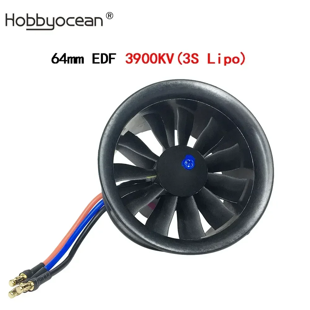 Ventilateur canalisé pour avion à jet radiocommandé, pièces de rechange, 50mm, 64mm, 70mm, 90mm, 11/12, ESC 50A: Rouge