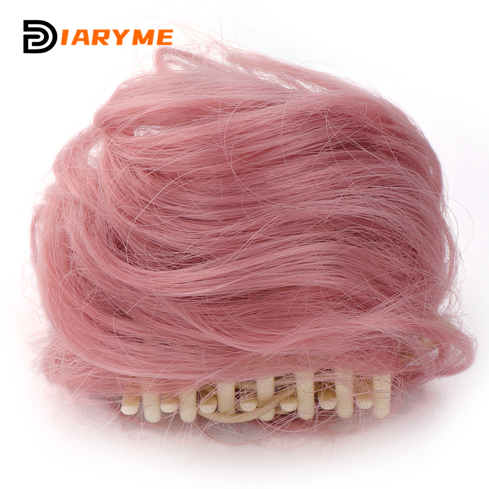 Cosplay Mini Hair Buns Synthetic Chignon Hair Extention Hair Bun Meatball Head Hair Accessories Clip-in Updo Donut Bun heat resi