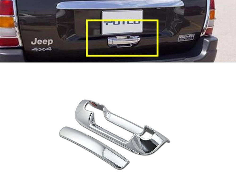 Estilo de coche cromo maletero puerta trasera cubierta de la manija de la puerta para el 1999-2004 Jeep Grand Cherokee