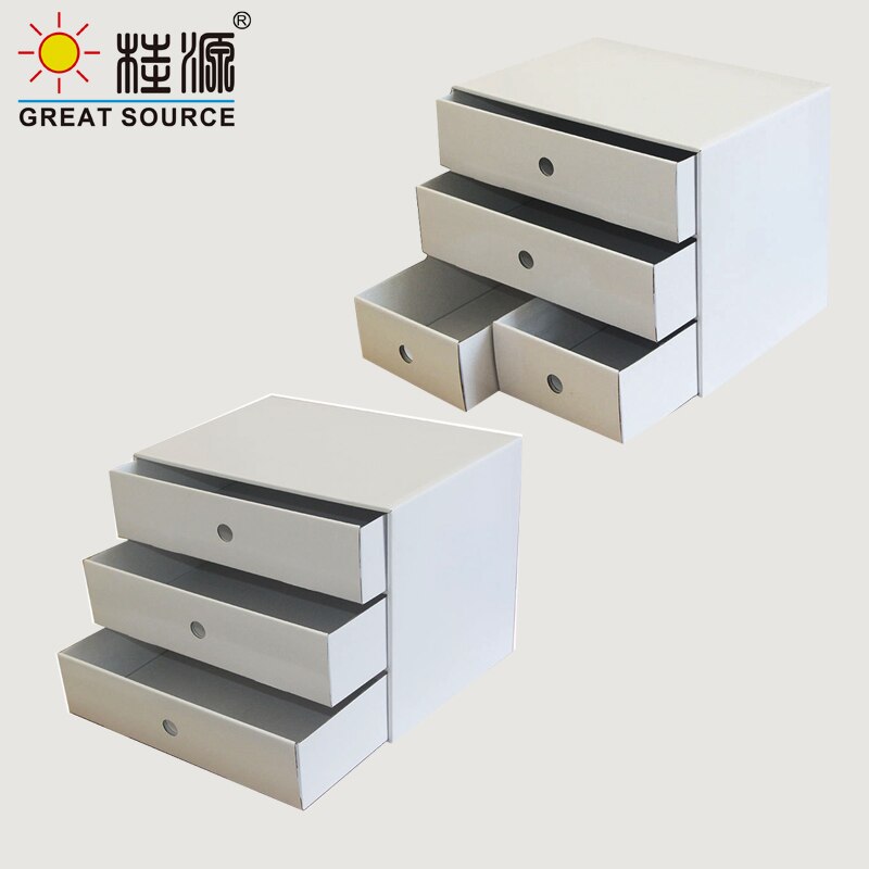 4 tiroirs de stockage Composable armoire bureau ondulé pliable maison stockage papier Kraft respectueux de l'environnement (2 pièces): Group D