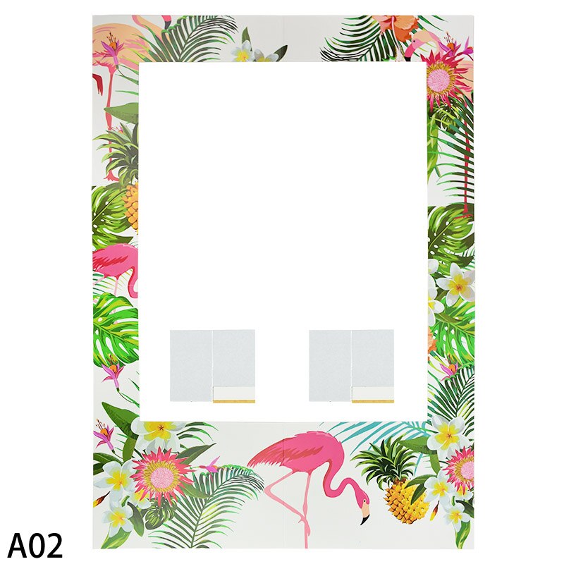 Flamingo Photobooth Props Hawaiian Party Funny Lip Mouth Photo Prop for Tropical Summer Wedding Birthday Decor Photo Booth Frame: A02