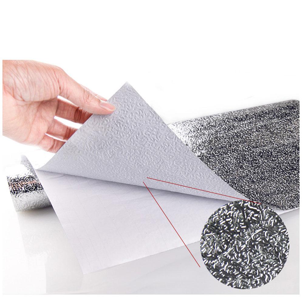 40 x 100cm kjøkkenoljetette vanntette klistremerker aluminiumsfolie kjøkkenovnskap selvklebende veggklistremerke diy tapet