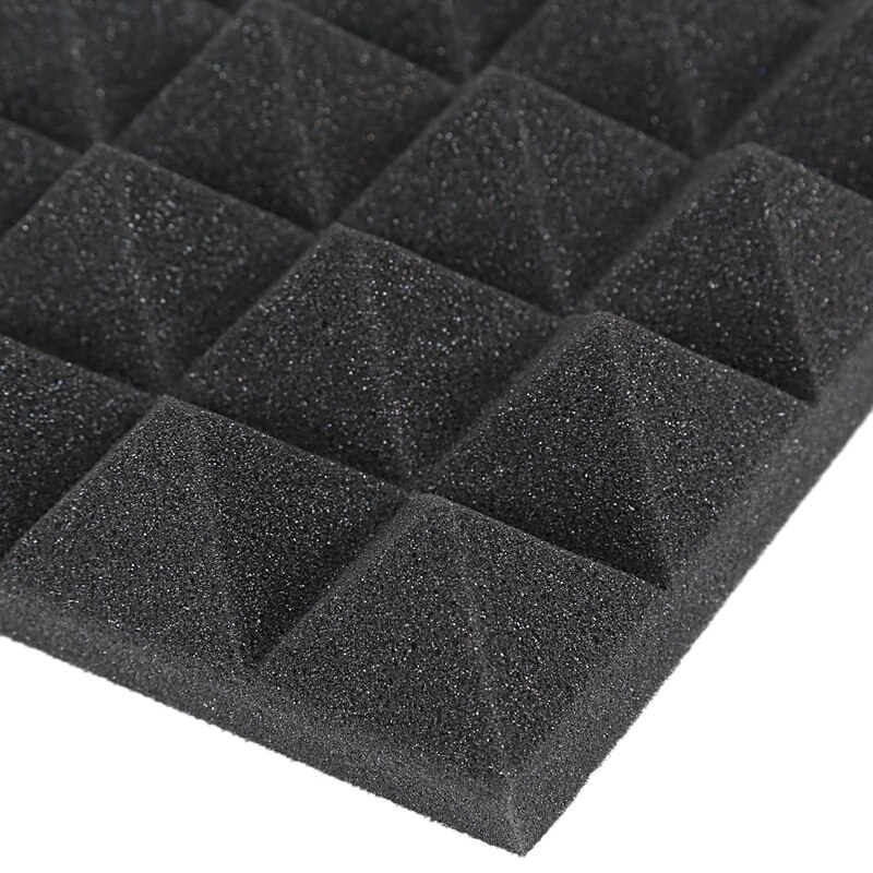 Charcoal Acoustic Foam Tiles Soundproofing Foam Panels Studio Sound Padding 2 x 10 x 10 Inch(Black+Grey)