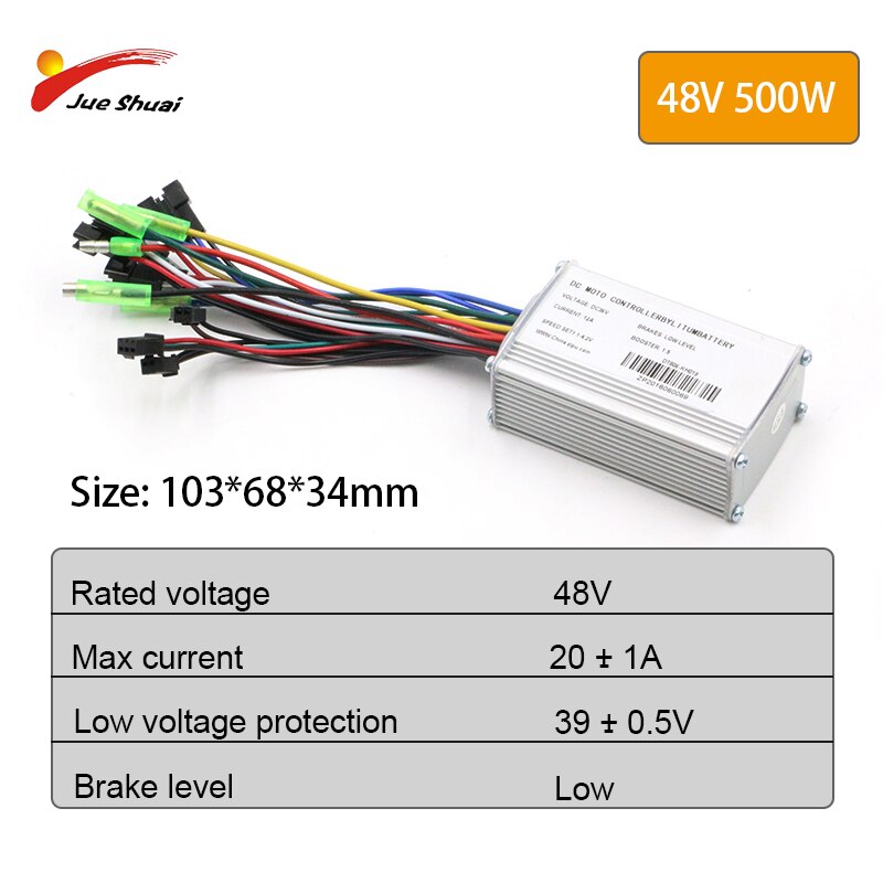 Js 36V 48V Elektrische Fiets Controller Ebike Sensorless Controller 250W 350W 500W 1000W 1500W Controller Sinewave Dc E Bike Motor