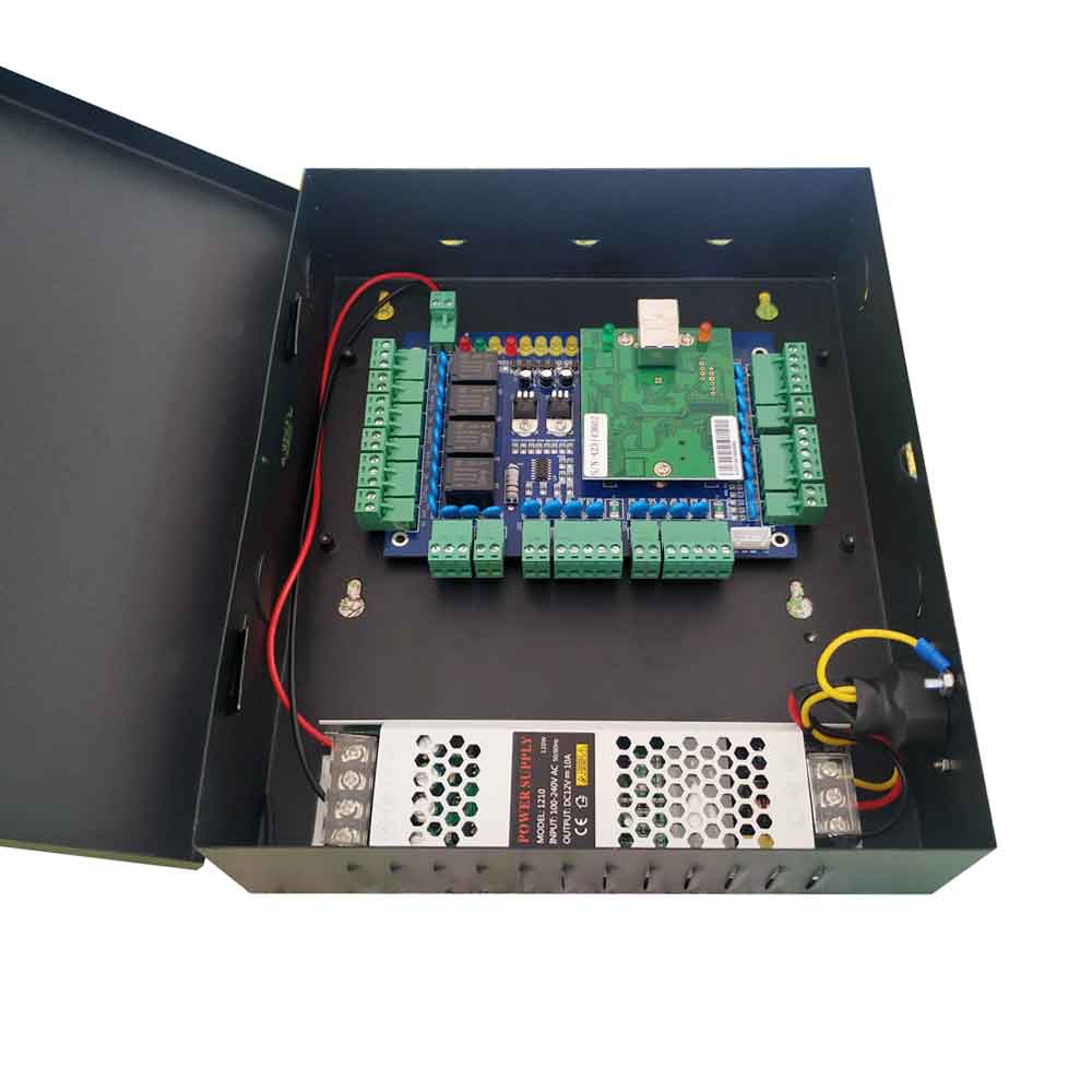 TCP/IP four Door access Control kit 10A big power access board for access system / time attendance support RFID QR reader sn:L04