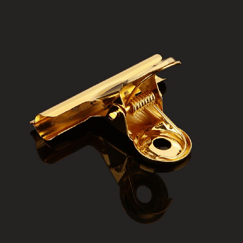1Pc 30 75MM Round Metal Grip Clips Gold Bulldog Book Clip Stainless Steel Ticket Clamp Photo Holder Office Stationery Supplies