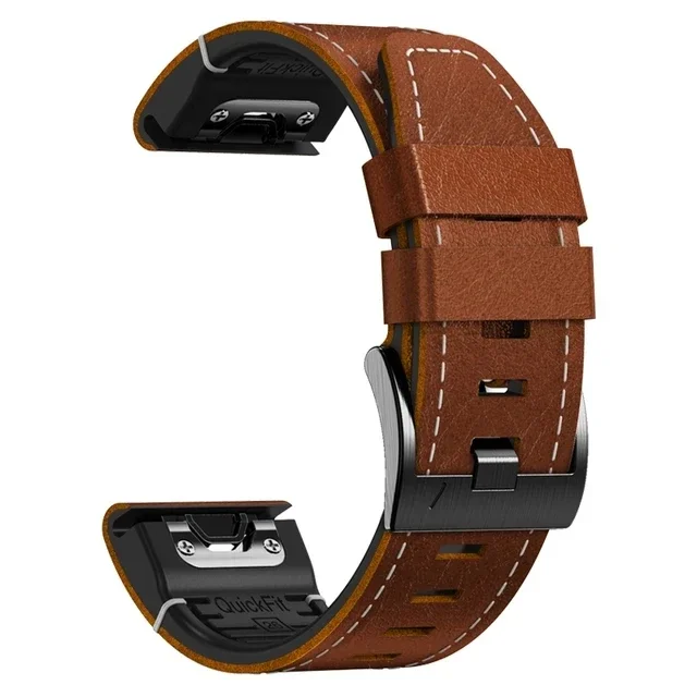 Bandjes Voor Garmin Marq Atleet Avonturier Golfer Captain Aviator Epix Gen 2 Quickfit 22 26Mm Siliconen Lederen Horlogeband Armband: Black Yellow / 12mm