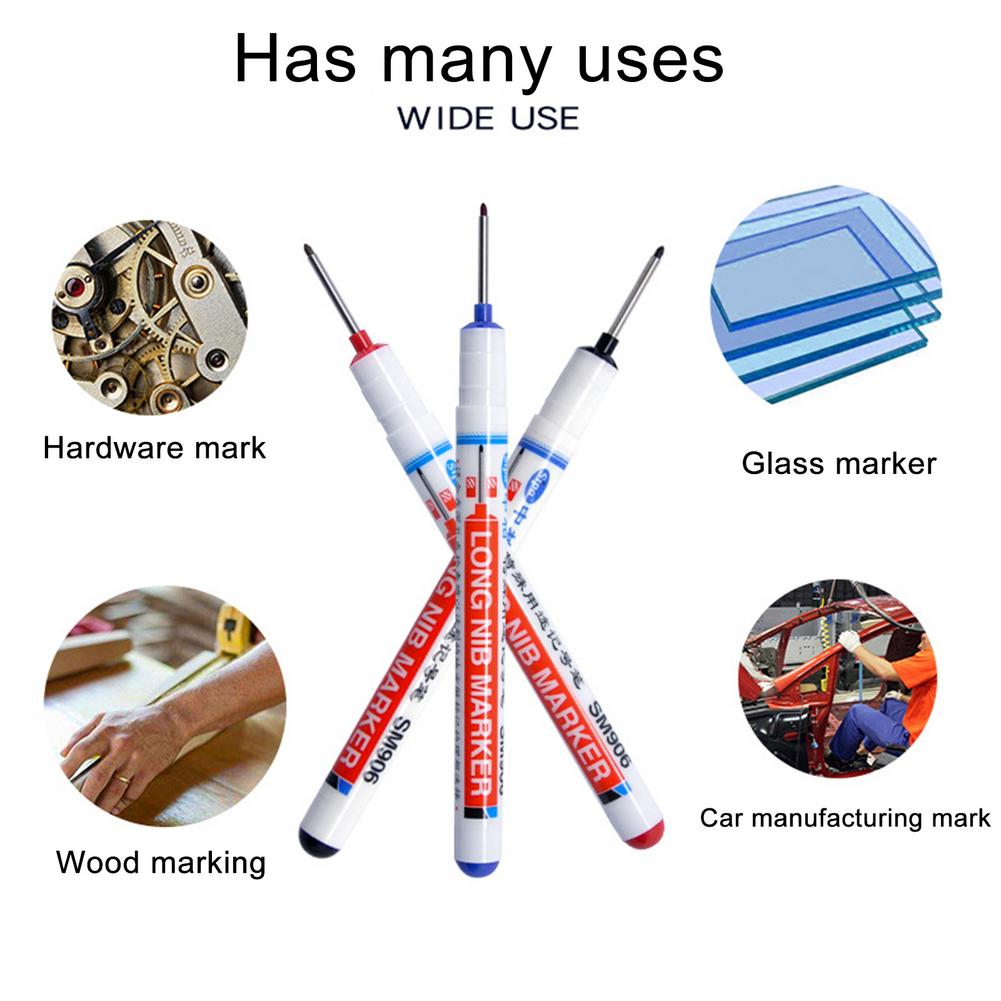 Lange Nib Marker Carpenter Bouw Diep Gat Woondecoratie Water Slip Sneldrogend Markeerstift Multifunctionele Lange Nib