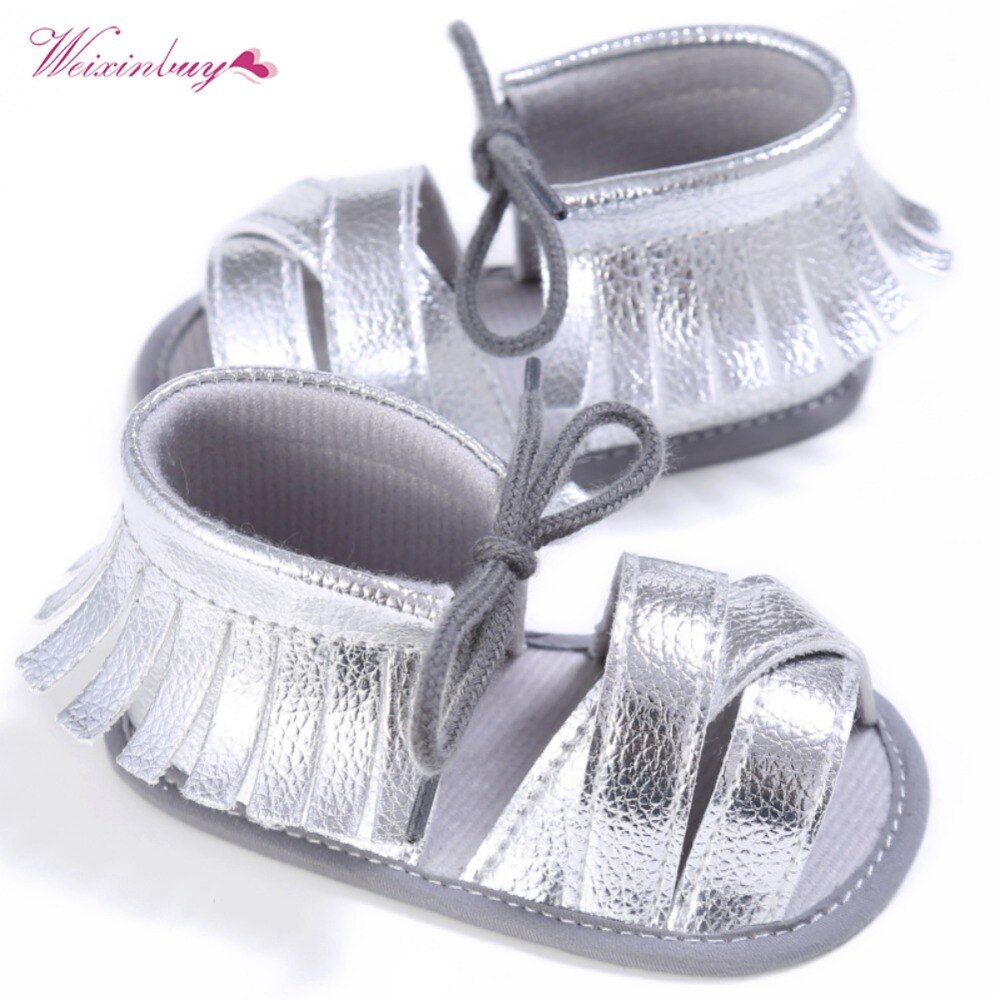 Baby Meisjes Sandaal Zomer Glans Kwastje Zachte Non-slip Schoenen 0-18 M